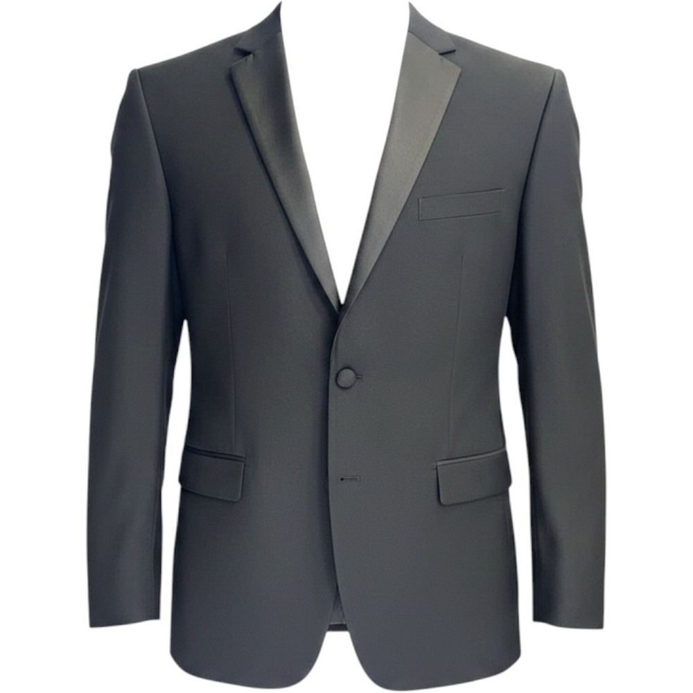 New 44R Men's Perry Ellis Portfolio Black Tuxedo Coat Dinner Jacket Blazer